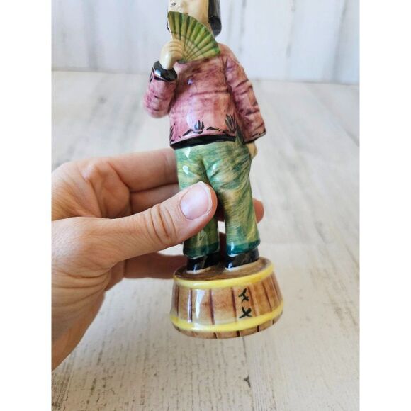 Gort girl fan 202f-jade 1948 Chinese Japanese figurine statue bone china - Picture 9 of 9